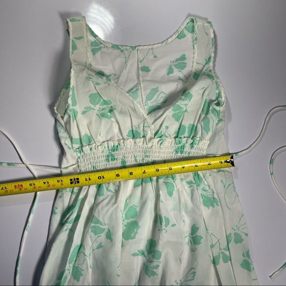 VTG Dress Mint Green Floral Flowers Ruffle Like New Vintage Lightweight - Picture 10 of 16